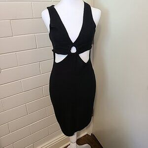 Madden NYC Crochet‎ Keyhole Dress Black Ladies Medium Pre-Owned Cocktail Party